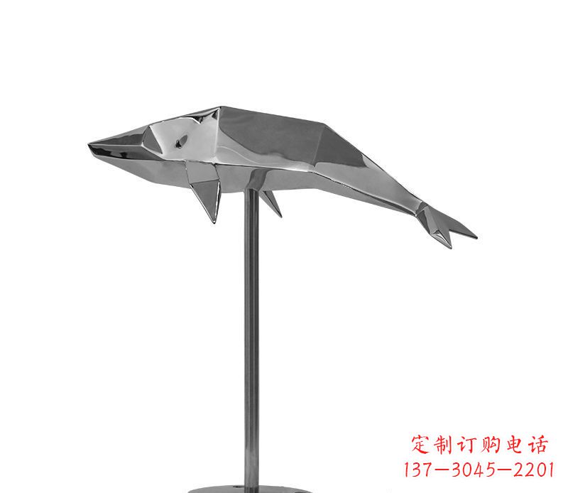 江西不锈钢抽象海豚雕塑