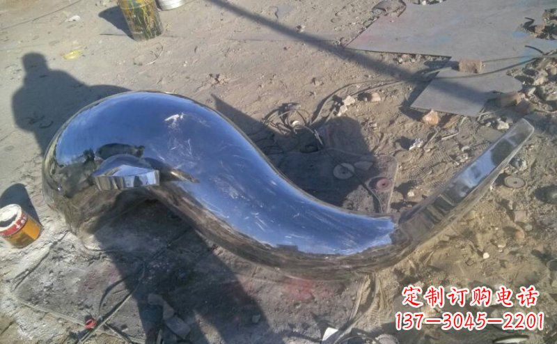 江西不锈钢抽象海豚动物雕塑 (2)