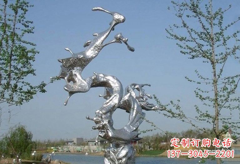 江西不锈钢抽象蛟龙出海雕塑