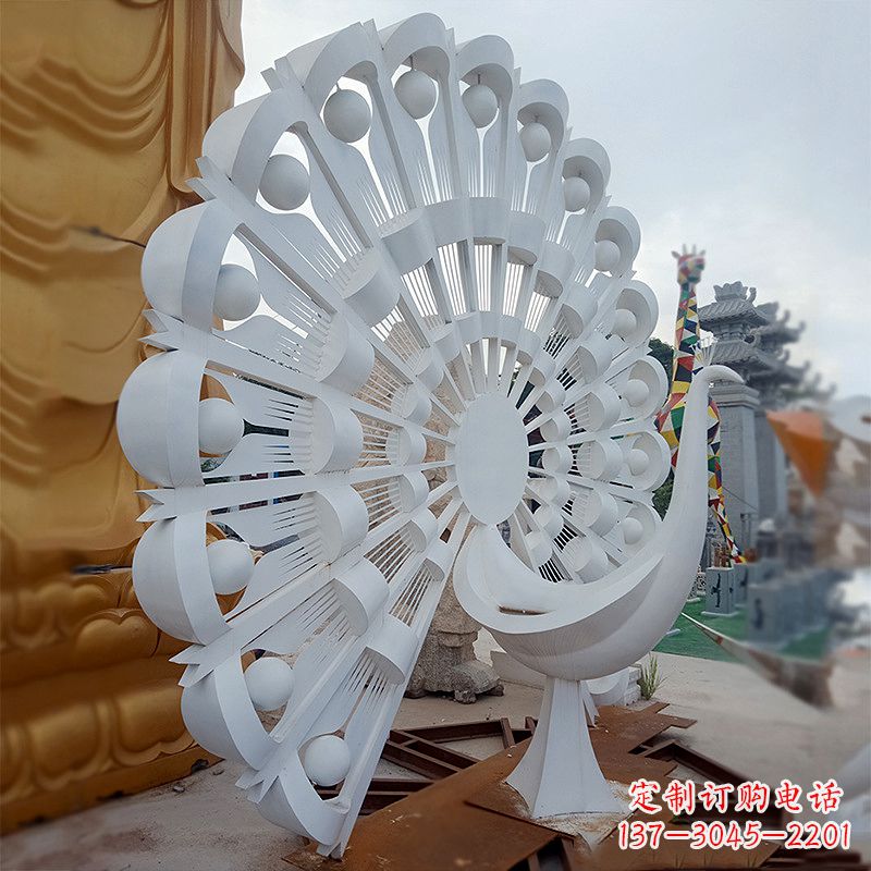 江西不锈钢抽象孔雀雕塑