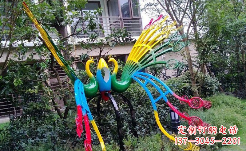 江西不锈钢抽象孔雀雕塑 (4)
