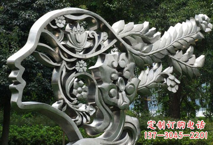 江西不锈钢抽象美女轮廓雕塑