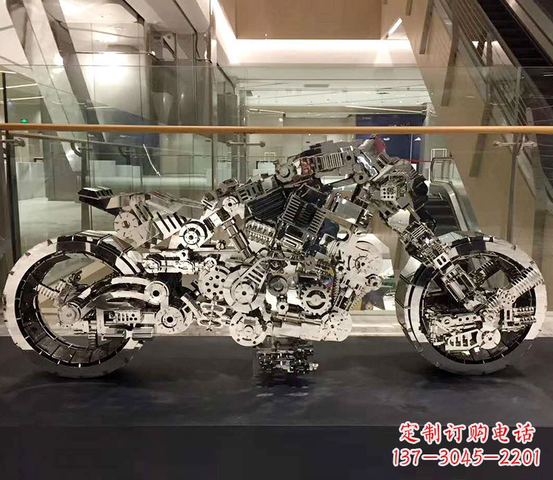 江西不锈钢抽象摩托车雕塑