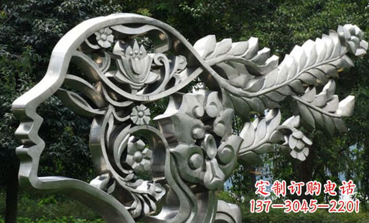 江西不锈钢抽象美女头像雕塑
