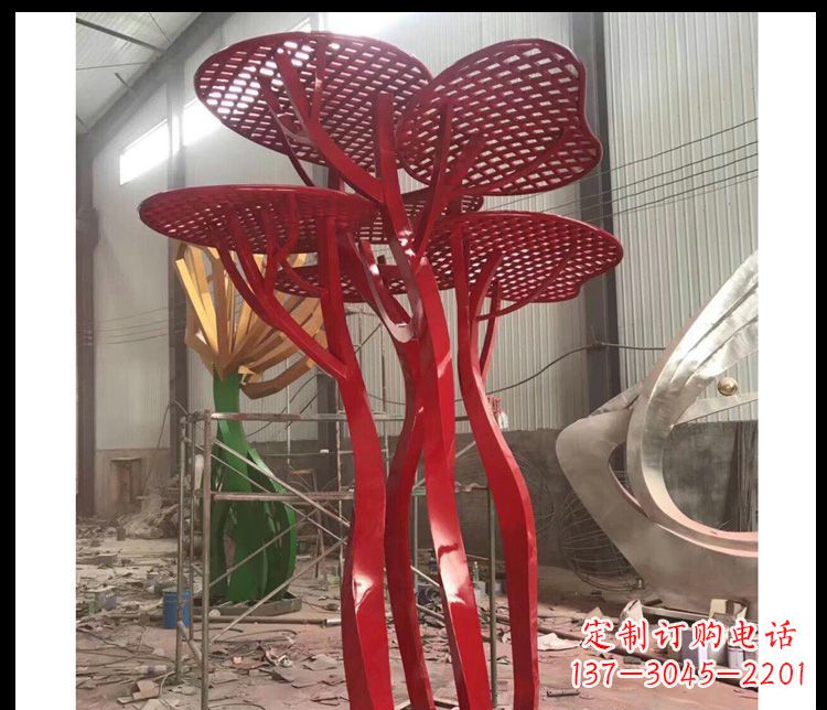 江西不锈钢抽象蘑菇景观雕塑