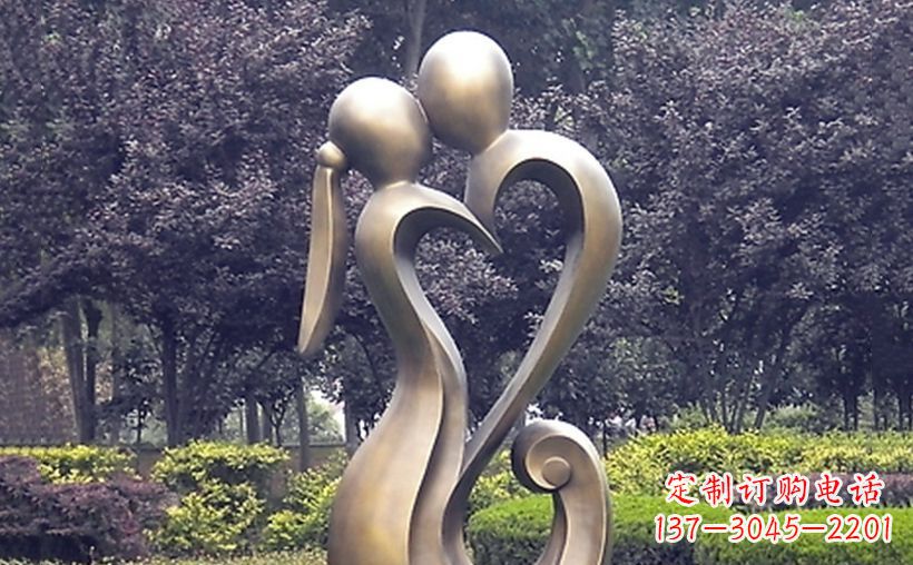 江西不锈钢情侣雕塑浪漫的永恒