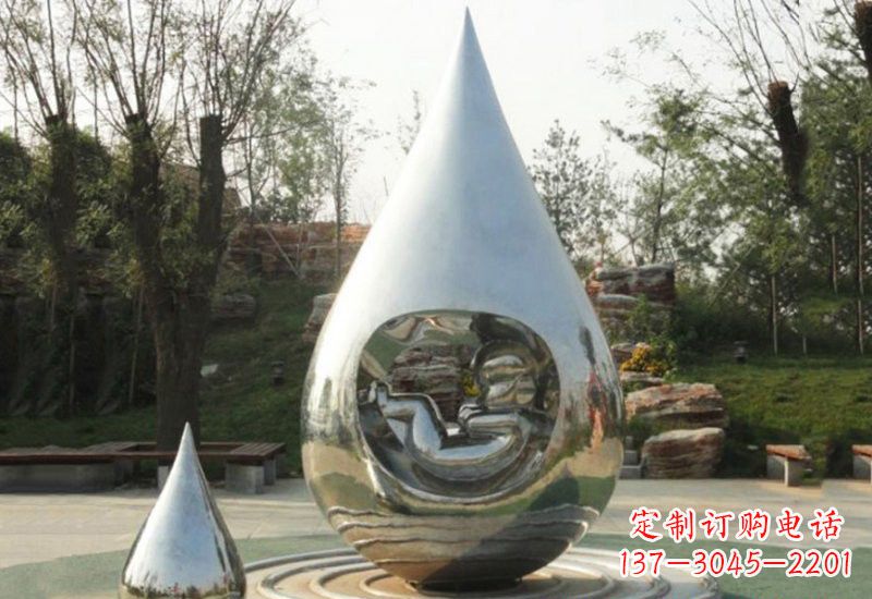 江西不锈钢抽象生命之源水滴雕塑