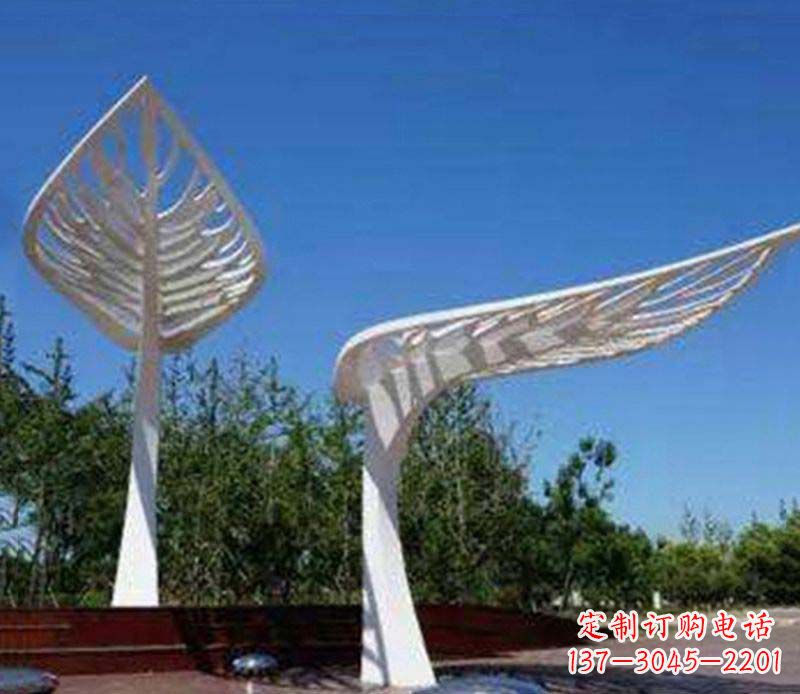 江西不锈钢抽象树叶雕塑