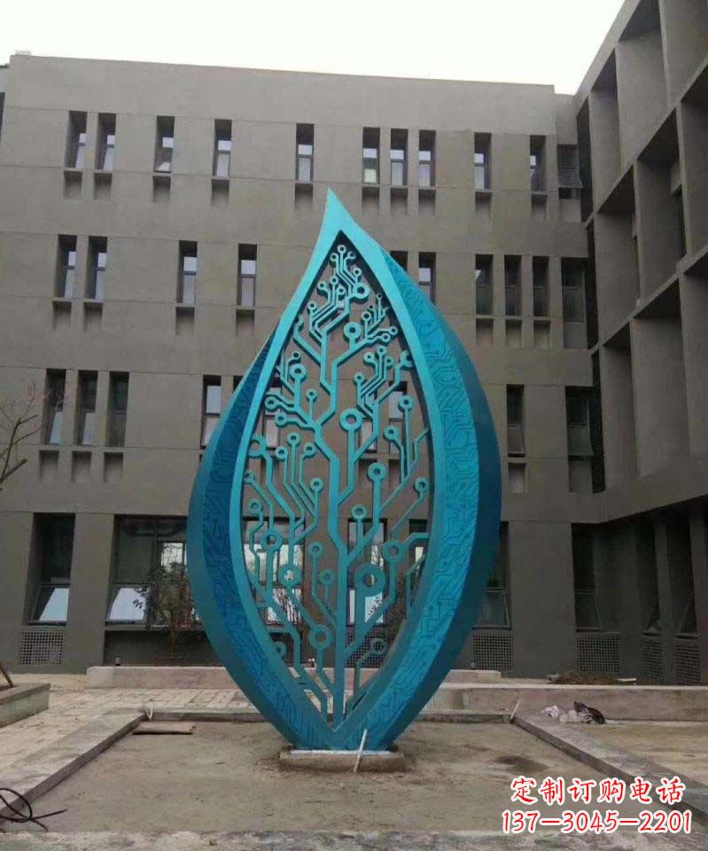江西不锈钢树叶雕塑精美的艺术品