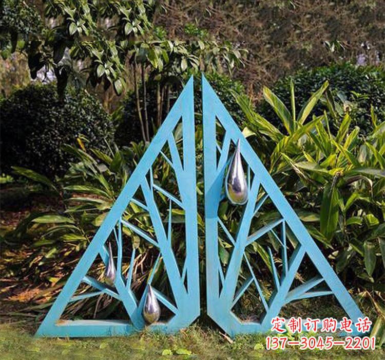 江西不锈钢抽象树枝和水滴雕塑