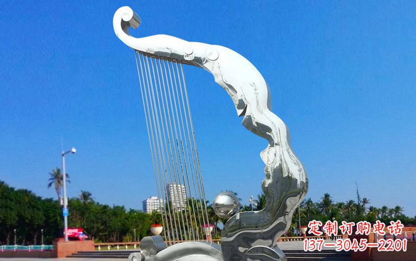 江西不锈钢抽象竖琴广场雕塑