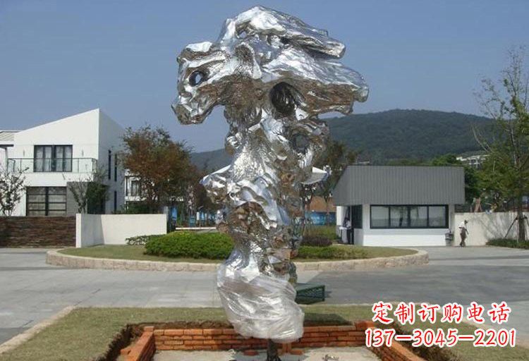 江西不锈钢抽象太湖石雕塑