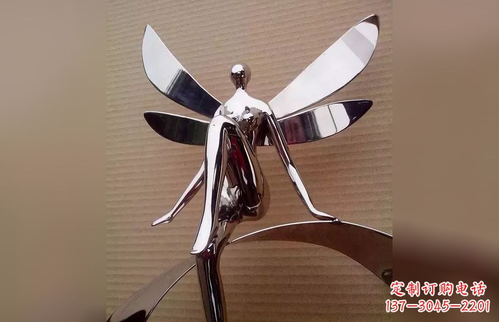 江西不锈钢抽象天使人物雕塑