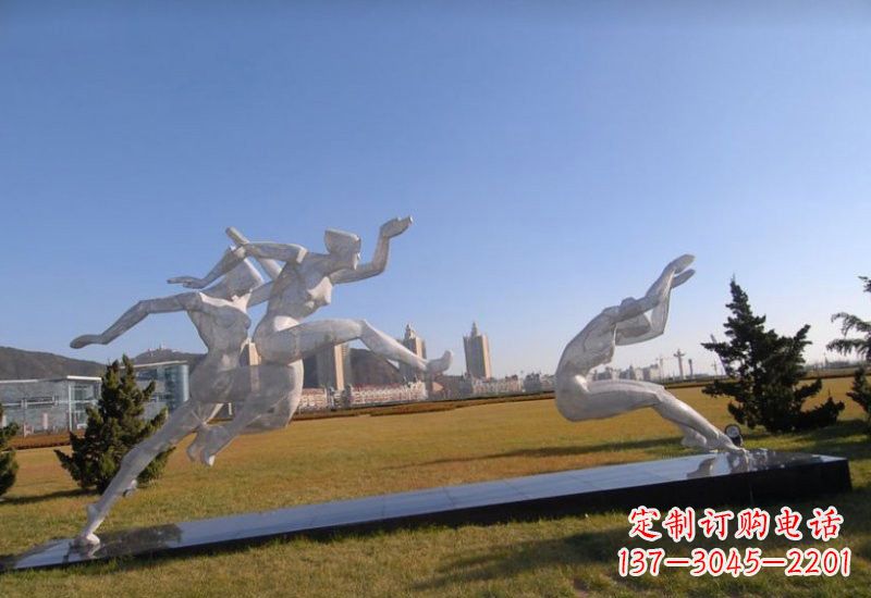 江西不锈钢抽象跳远的运动员雕塑