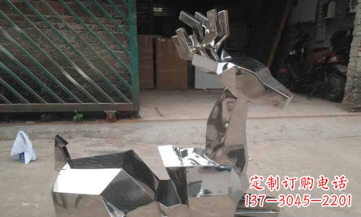 江西不锈钢抽象小鹿雕塑 (2)