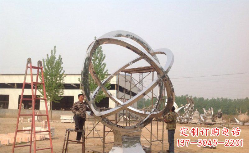 江西不锈钢抽象圆环雕塑 (2)