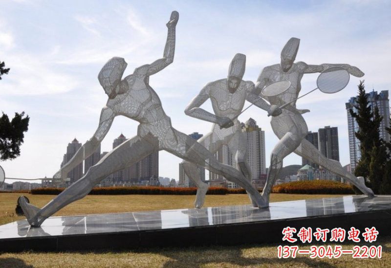 江西精致的不锈钢羽毛球雕塑