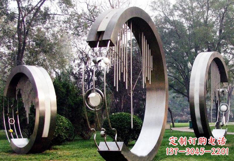 江西不锈钢抽象圆环聆听雕塑