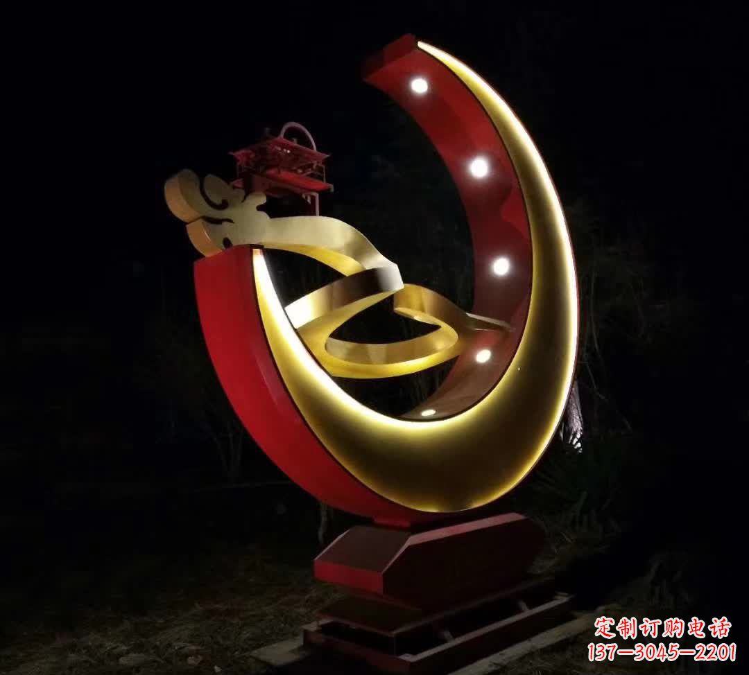 江西不锈钢抽象月亮雕塑 1
