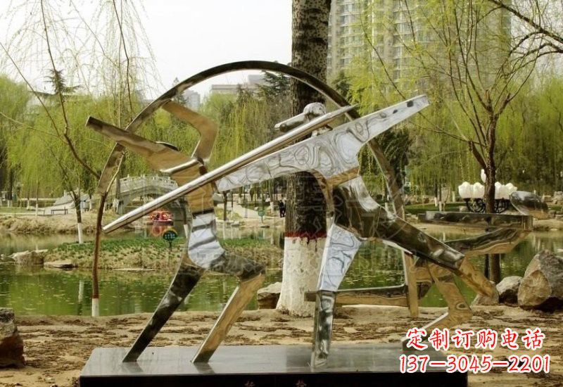 江西不锈钢抽象运动员雕塑