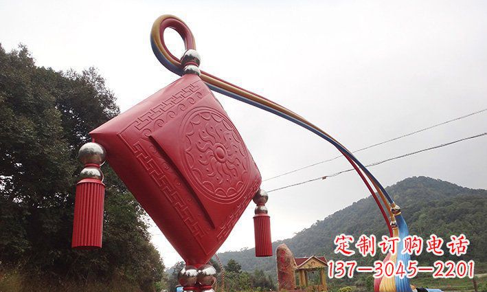 江西不锈钢抽象中国结拱门雕塑