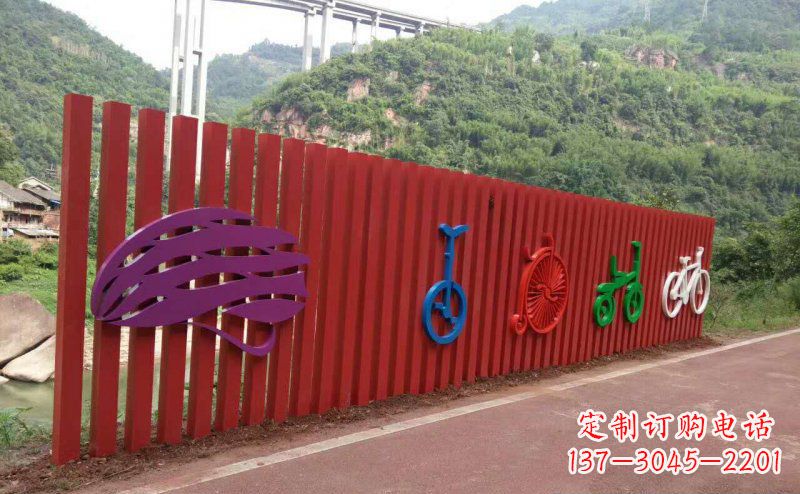 江西不锈钢抽象自行车公园景观雕塑