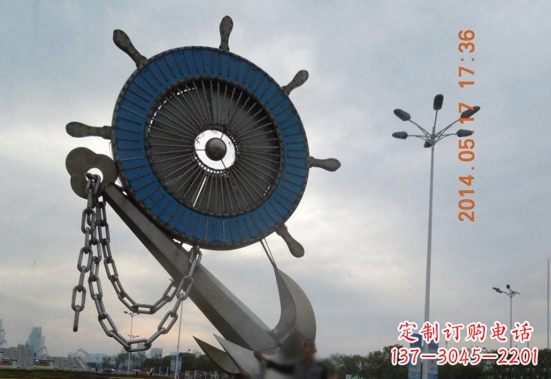 江西不锈钢船舵船锚雕塑