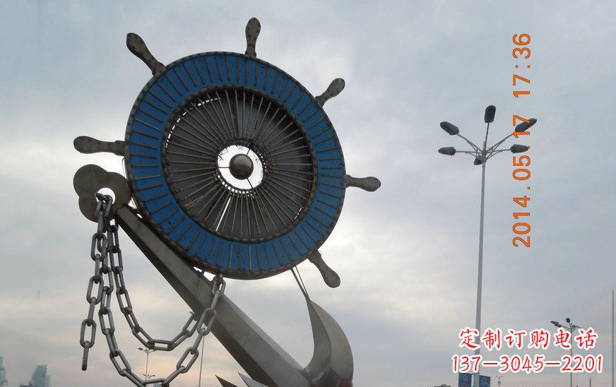 江西不锈钢船舵景观雕塑