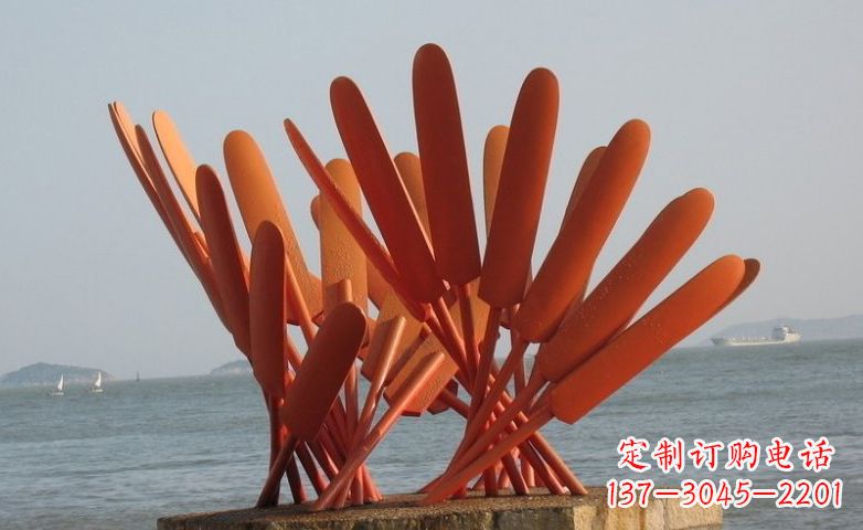 江西不锈钢船桨海边景观雕塑