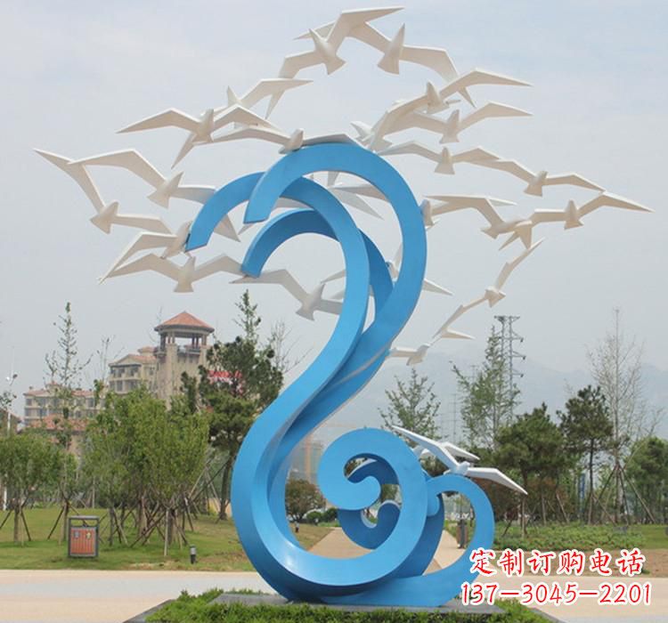 江西新题目精美不锈钢大雁雕塑