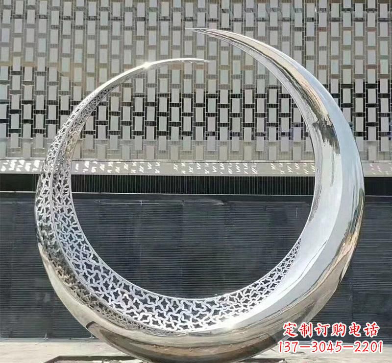 江西不锈钢创意圆环雕塑