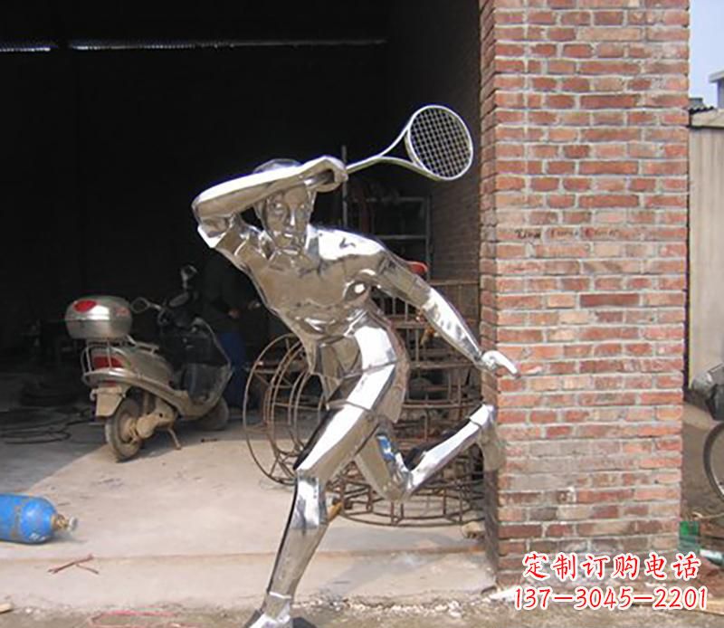 江西不锈钢打羽毛球雕塑
