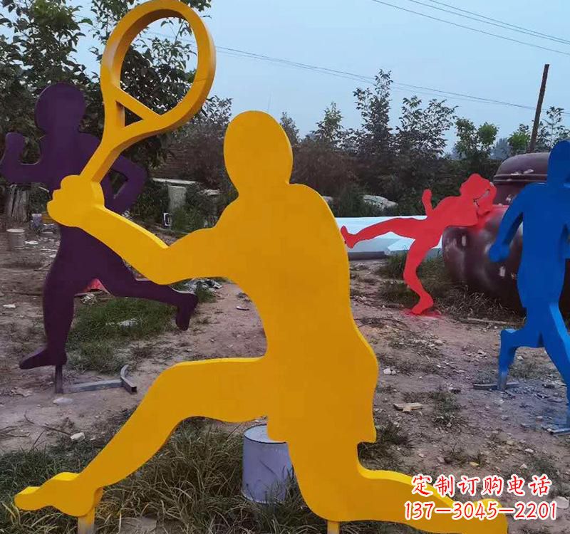 江西不锈钢打羽毛球雕塑2