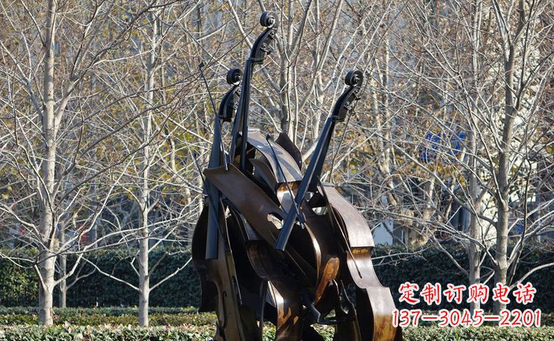江西不锈钢大提琴乐器雕塑