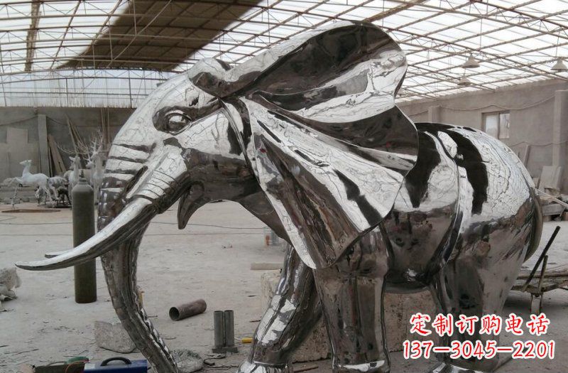 江西不锈钢大象广场动物雕塑