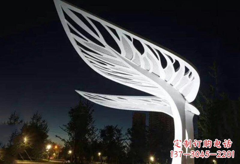 江西不锈钢大型抽象树叶雕塑