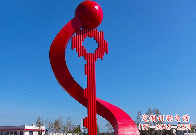 江西不锈钢大型抽象钥匙雕塑