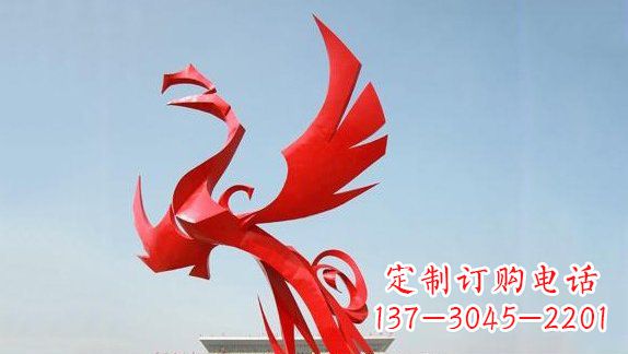 江西不锈钢大型飞翔的凤凰雕塑