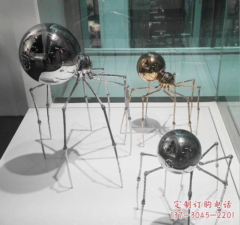 江西不锈钢大型景观蜘蛛雕塑