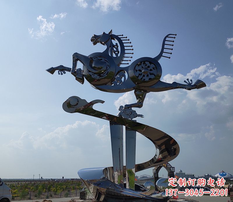 江西不锈钢大型马踏飞燕景观雕塑
