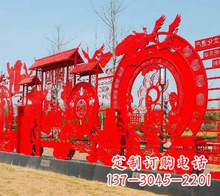 江西不锈钢党旗雕塑——缅怀先烈、继续前进