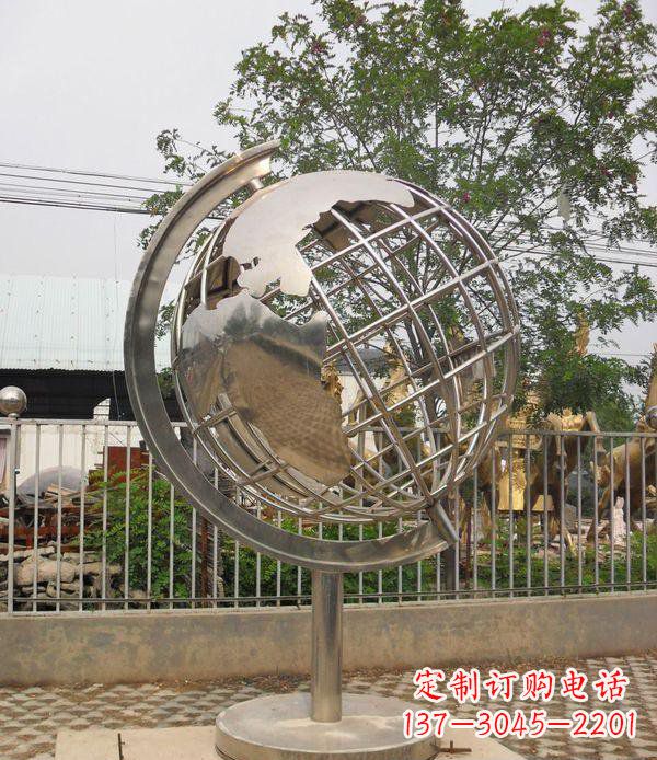 江西不锈钢地球仪校园雕塑_1