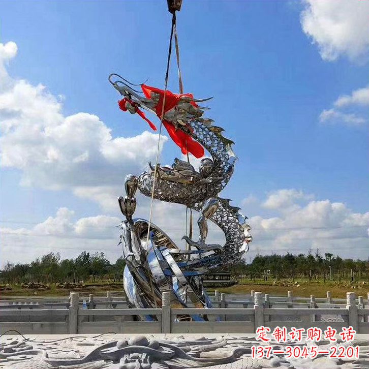 江西不锈钢雕塑龙-景区公园镂空动物景观雕塑