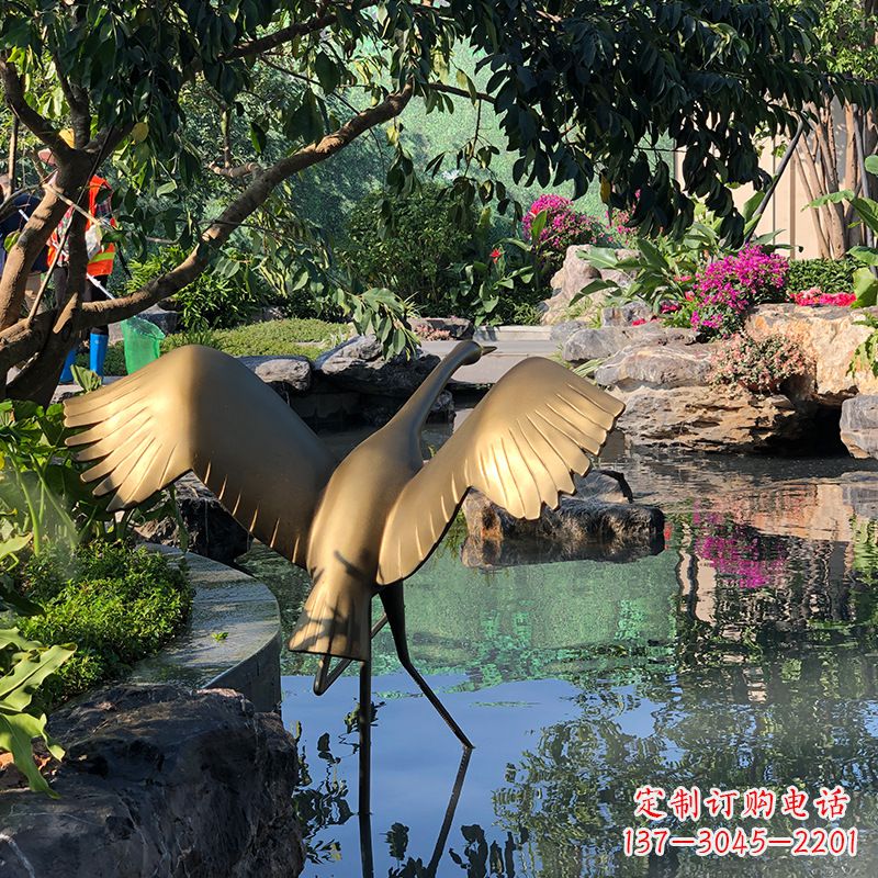 江西不锈钢动物鹤雕塑