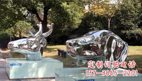 江西不锈钢动物十二生肖头象雕塑