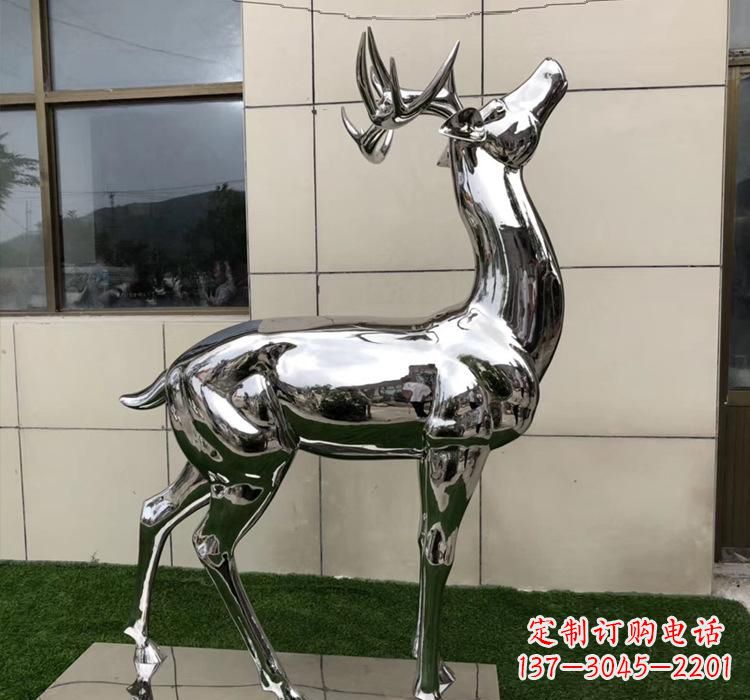 江西不锈钢动物梅花鹿雕塑