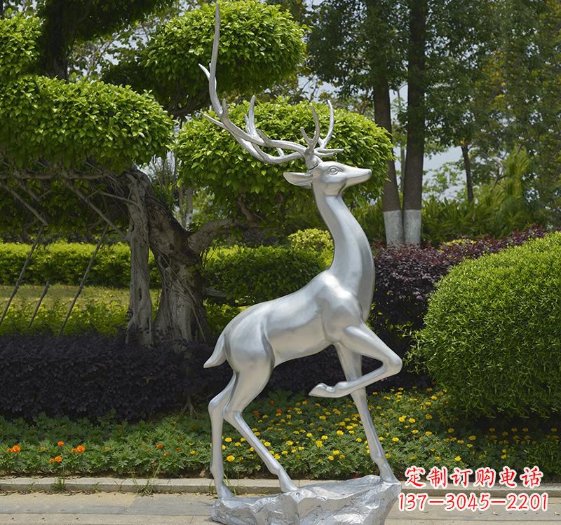 江西不锈钢动物艺术梅花鹿雕塑