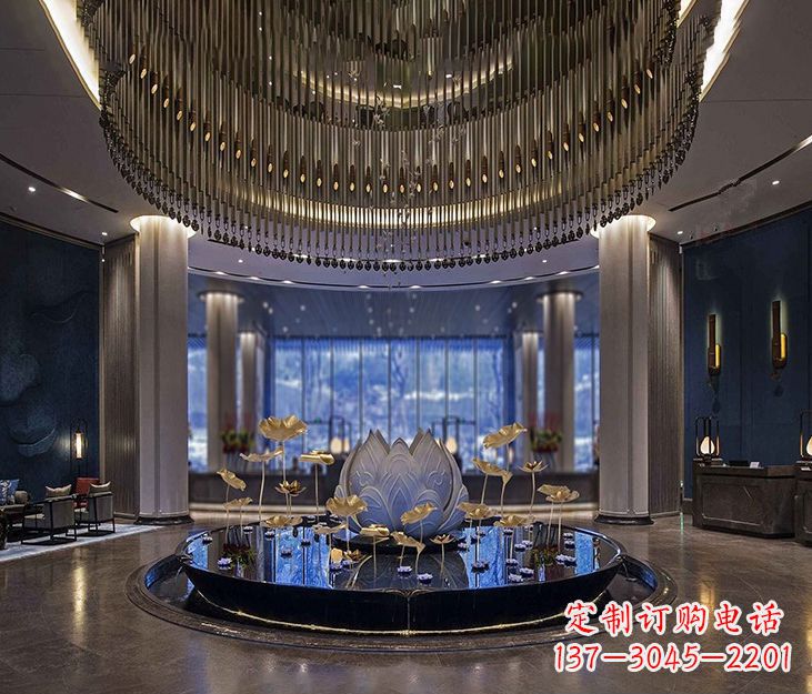 江西不锈钢锻造荷花装饰雕塑112