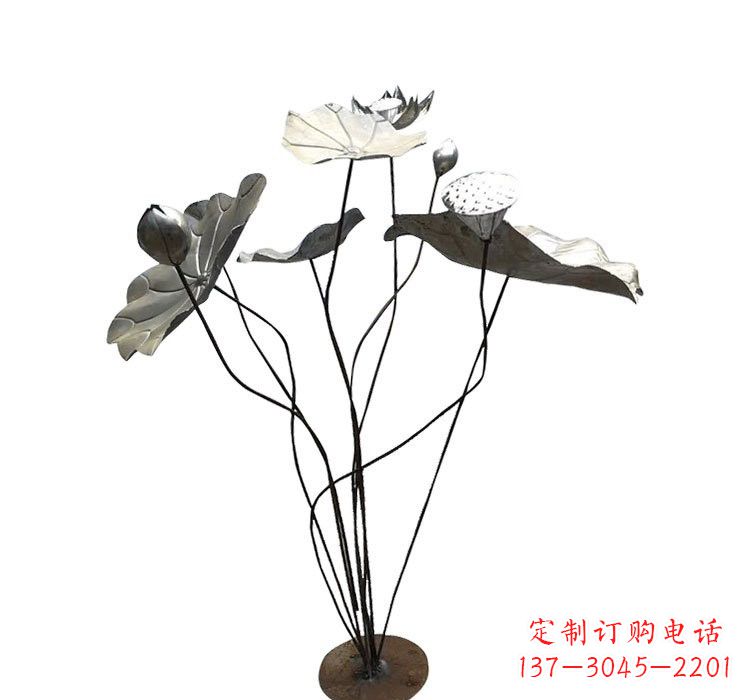 江西不锈钢锻造莲花雕塑精美外形,长久耐用