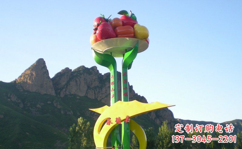 江西不锈钢制作的苹果雕塑